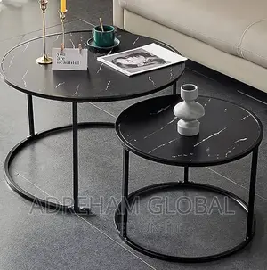 Double Sided Nordic Center Table (Black).