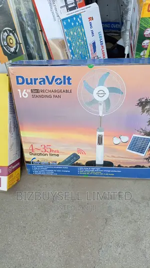 16" Inches Duravolt 3in1 Rechargeable Standing Fan, Remote.