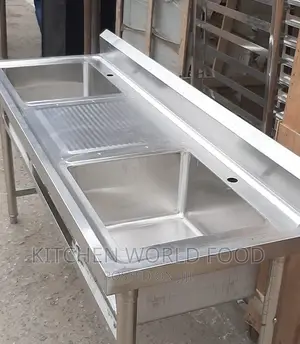 Industrial Double Sink With Work Station
