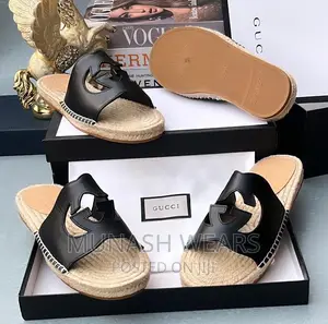Original Leather Wooden Gucci Slipers