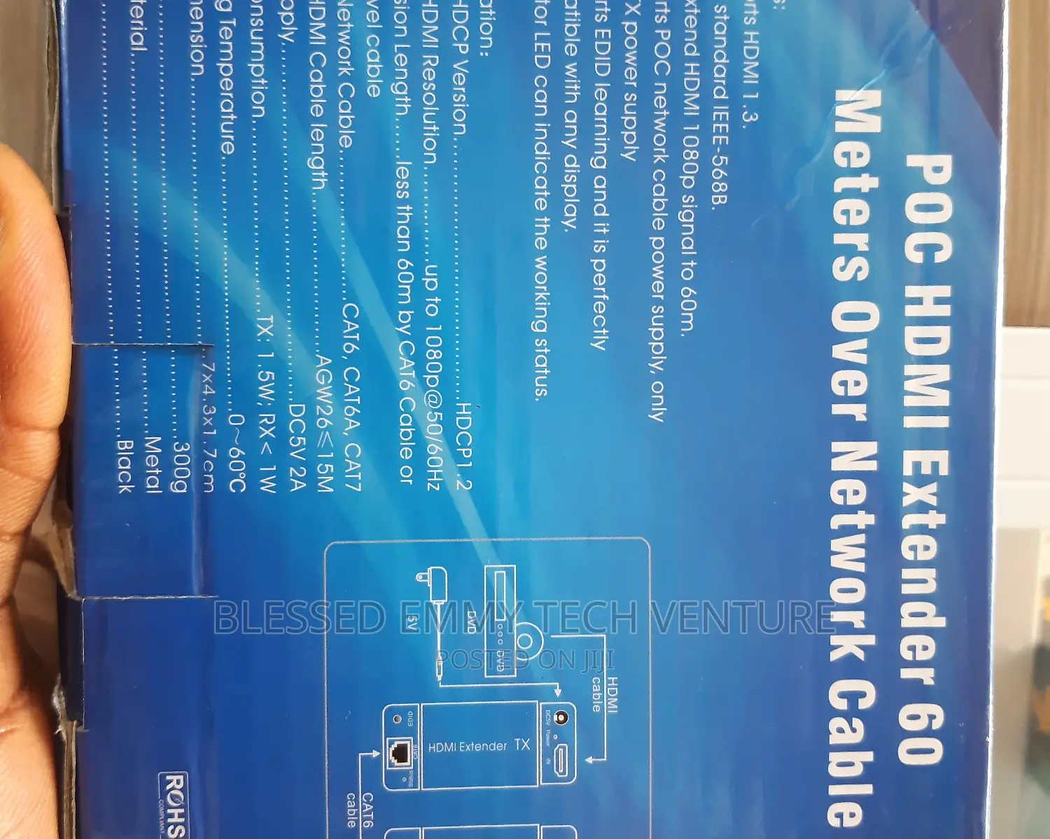 HDMI Extender Adapter, HDMI Extender 60m(195ft) Poc Over
