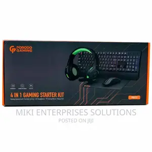 4 in 1 Gaming Set by Porodo, Keyboard With Rainbow Effects