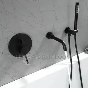 Round Black Conceal Bath Tap