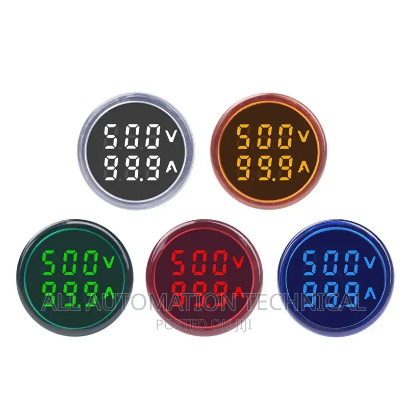 Round Digital Dual Display Voltemeter Ammeter