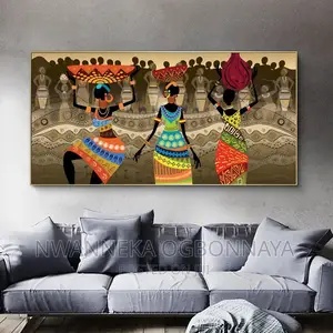 Abstract African Wall Art Dancing Black Woman