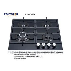 Polystar 4 Burner Gas Cooker Hob - Pv-Gt60g4