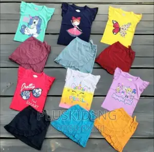 Girls Cute 2pieces Shirt and Skrit