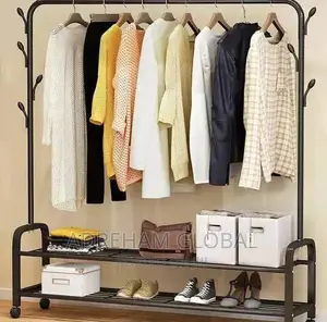 Quality 2layers Single Pole Boutique Hanger/Shoe Rack