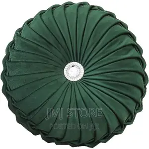 Round Smocked Throw Pillow