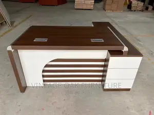 1.6 Metre Executive White and Brown Office Table