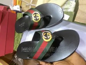 Original Calfskin Multi Color Gucci Leather Slipers