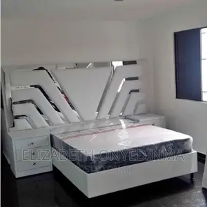 6ft by 6ft White Padded Bed Frame