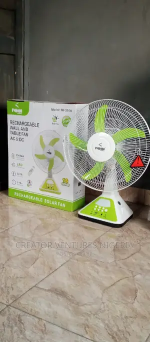 Iwin Rechargable Ac/Dc Table/Wall Fan,16",
