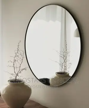 Round Black Frame Mirror