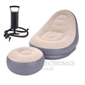 Nordic Style Inflatable Sofa Chair, Foot Rest/Manual Pump