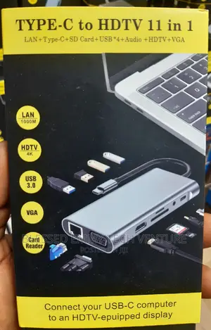 11-in-1 USB C Adapter With -HDMI, VGA, USB 3.0 Port