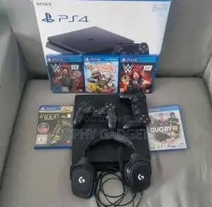 Low Version Ps4 Slim Playstation With 2 Controllers