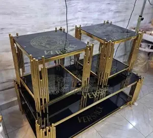 Quality Tempered Glass 2 in 1 Centre Table With Side Stools