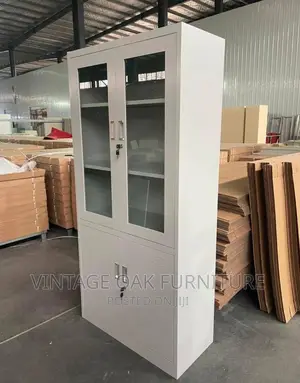 Half Glass Half Metal Filing Cabinet