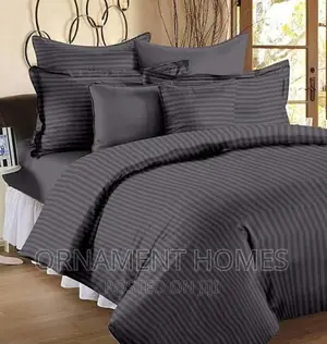 Striped Bedsheet Duvet and Decorative Pillowcases
