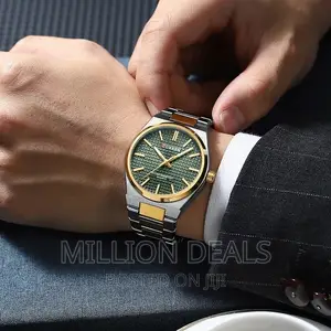 Men Stainless Steel Chain and Luminous Wrist Watch