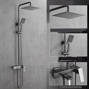 Complete Standing Shower Mixer Heavy Gadge Tap Black Color