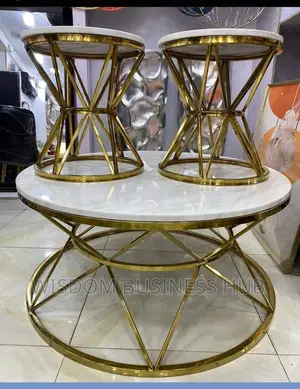Center Table With Two Side Stools