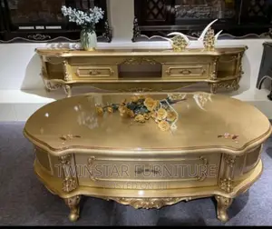 New Modern Gold Tv Stand With Centre Table