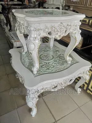 White Luxury Center Table and Stool