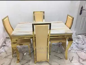 4 Seaters Gold Frame Dining Set