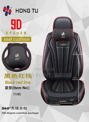 Horse Car Seat Cover Black Red Line Abj