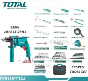 Total Thkthp1152 Impact Drill 650W + 115 PCS Tools Set