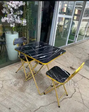 Black Table Chair Set (2 Chairs and 1table) Free Delivery!