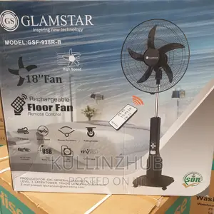 Rechargable Glamstar Ac/Dc Standing 18inchs Fan, 9 Speed