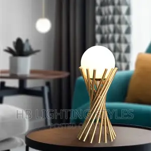 Postmodern Gold Torch Glass Ball Table Lamp