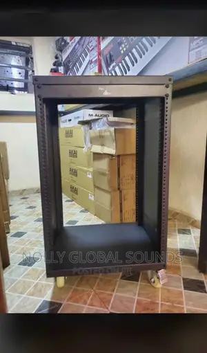 16U Amplifier/Equipment Rack Case With Wheels Metal Cabinet