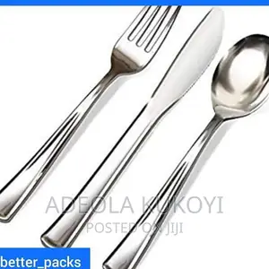 50 Packs of Sliver Coated Plastic Cutlery