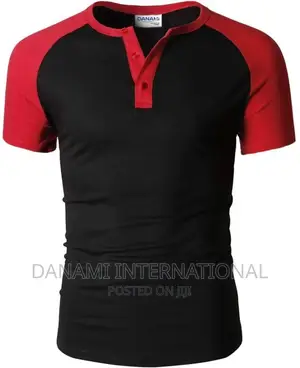 Danami Men’S Henley Raglan Short Sleeve T-Shirt