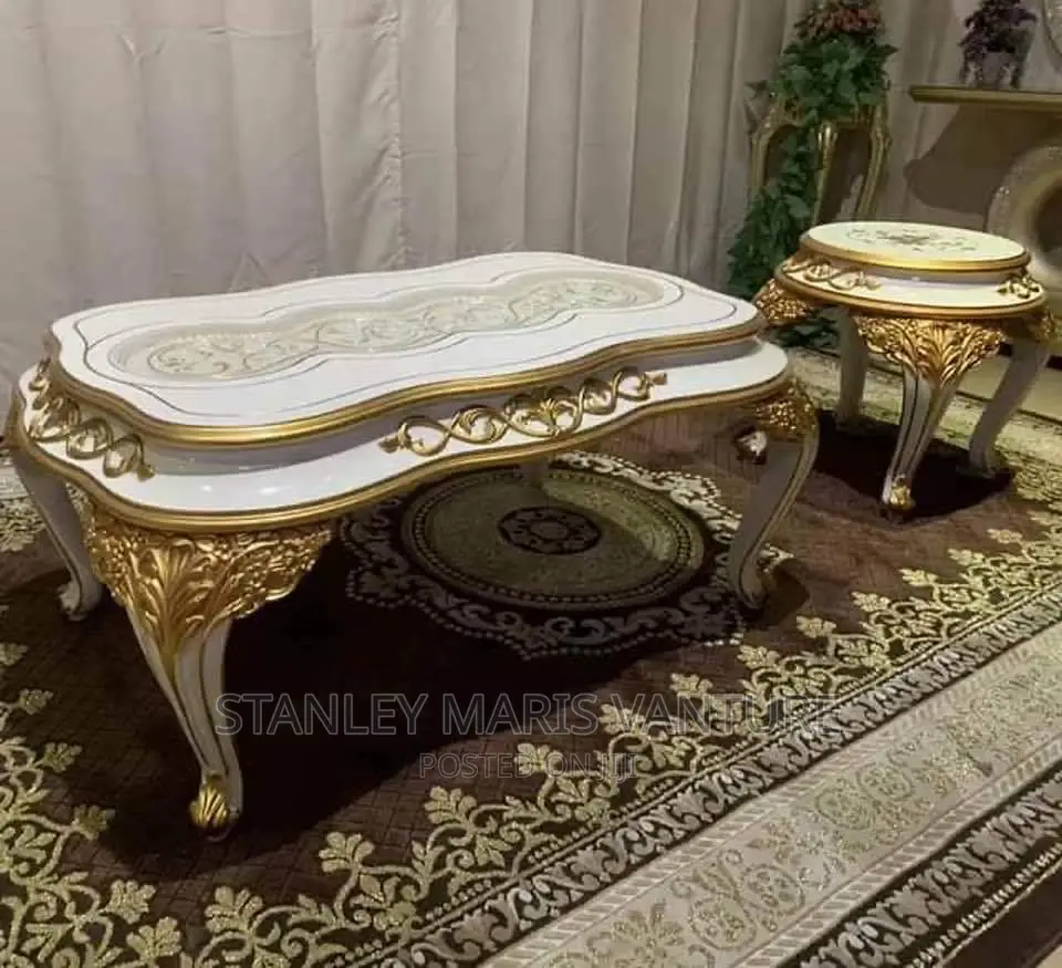 Luxurious Royal Table With Two Side Stools