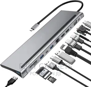 12 in 1 Usb Type C Hub Adapter Laptop Docking