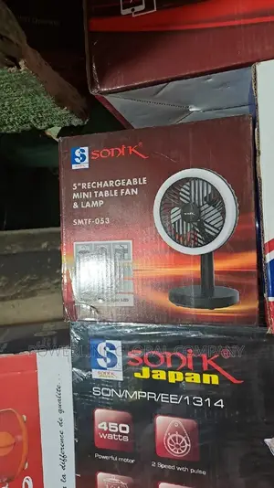 Mini Table Rechargeable Fan 5inches With Led Light