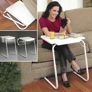 Foldable Adjustable Table Mate With Built in Cup Holder