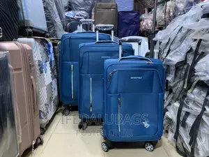 Set Of Quality Sky Blue Swiss Polo Travel Luggage