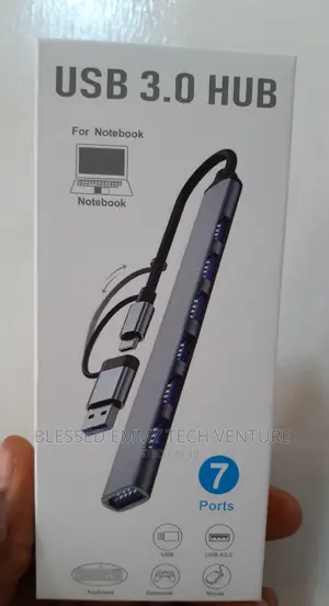 7 Ports 2 in 1 USB 3.0 HUB Type-C Adapter