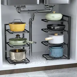 4 Layers Adjustable Kitchen Under Cabinet Pots/Pans Rack