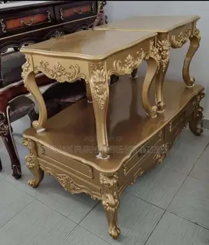 Royal Center Table With Two Side Stools.