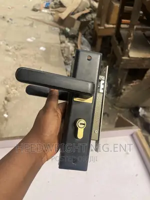 Matt Black Wooden and Iron Door Small Lock