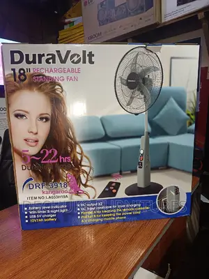 Brand New Duravolt 18"Super Rechargeable Fan>>Remote Control