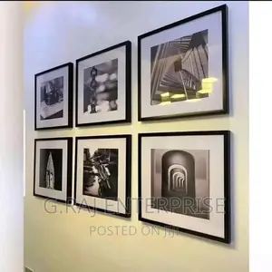 6 Panel Frames Black and White Artwork
