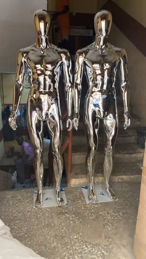 Male Silver Chrome Full Display Mannequin